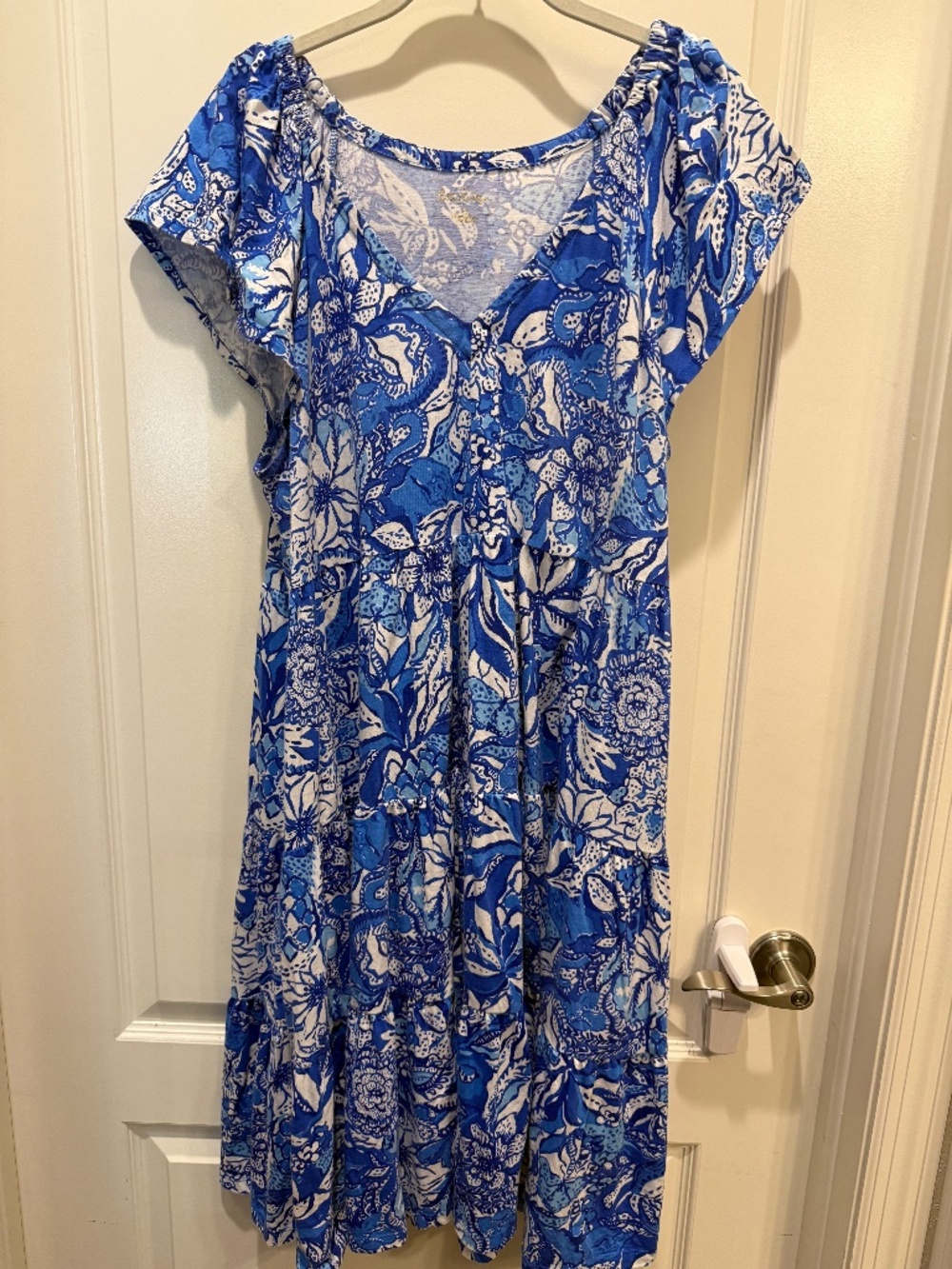 Lilly Pulitzer Off-The-Shoulder Midi Dress, XL